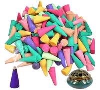 Lot de 600 cônes d'encens colorés à refoulement - Mélange de cônes d'encens naturels - Pour chambre à coucher, bureau, yoga, chambre à coucher, méditation, détente