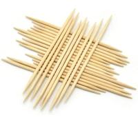 Lot de 600 cure-dents jetables en bois - Grands cure-dents ronds - Robustes, sûrs, double face, réutilisables