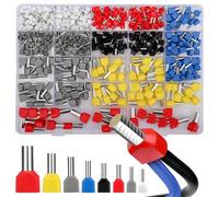 Lot de 600 embouts de câble jumelés isolés de 0,5 mm² à 10 mm² - Multicolores - Doubles embouts de câble isolés pour connexion de fil