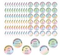 Lot de 600 étiquettes d'identification de genre « My Pronoun are They Them Theirs » - 2,5 cm - Inscription « He Him She Her » - Pour fête, conférence, enfants, garçons et filles