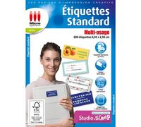 Micro Application Étiquettes standard multi-usage 2,96 x 6,05 cm Blanc Lot de 600