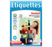 Lot de 600 étiquettes standard Multi-usage Micro Application 2,96 x 6,05 cm Blanc
