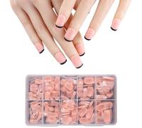 Lot de 600 faux ongles carrés en acrylique avec étui