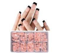 Lot de 600 faux ongles carrés en acrylique avec étui