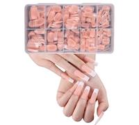 Lot de 600 faux ongles carrés en acrylique avec étui