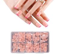 Lot de 600 faux ongles carrés en acrylique avec étui