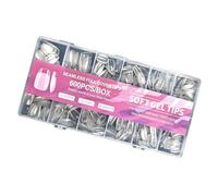 Lot de 600 faux ongles semi-brillants courts en forme d'amande, couverture intégrale, design sans dommages, texture cristalline, semi-mat, faux ongles essentiels