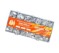 Lot de 600 faux ongles semi-mats à presser pour femme - Coupe naturelle - Couverture complète - Pointe en cristal ABS