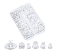 Lot de 600 fermoirs de boucles d'oreilles en silicone - 6 styles - Transparents - Hypoallergéniques - Doux - Pour oreilles suspendues - Boucles d'oreilles lourdes