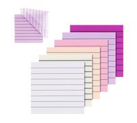 Lot de 600 feuilles de notes autocollantes transparentes, 12 blocs de notes adhésives, transparentes, imperméables, pour l'école, le bureau, la maison (7,5 x 7,5 cm, 6 couleurs)
