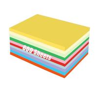 Lot de 600 feuilles de papier coloré A4 pour imprimante origami - Papier d'impression multifonction pour bricolage, scrapbooking, bureau - 21,1 x 29,7 cm - 10 couleurs assorties (70 g/m²)