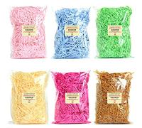Lot de 600 g de papier raphia déchiqueté - Confettis froissés pour remplissage de panier cadeau - Multicolore