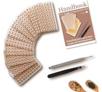 Lot de 600 graines d'oreilles - Graines de vaccaria naturelles pour acupression auriculaire - Kit complet de réflexologie avec stylo d'acupuncture, pince à épiler et tableau d'oreille - Perles