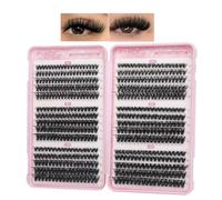 Lot de 600 grappes de cils individuels, courbure D, 8 à 16 mm, extensions de cils naturels russes duveteux, pour débutants (60D + 80D + 100D)
