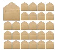 Lot de 600 mini enveloppes en papier kraft, 10,5 x 7 cm, design rectangulaire uni, rabat à fermeture facile, couleur kraft naturelle, idéales pour impression personnalisée, collectes et cartes