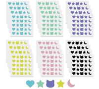 Lot de 600 patchs hydrocolloïdes pour boutons d'acné, 6 couleurs, à pois et étoiles