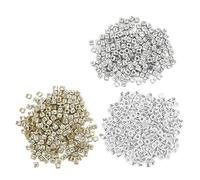 Lot de 600 perles en forme de lettres de l'alphabet russe, faciles à enfiler, pour la fabrication de bijoux, bracelets, colliers, porte-clés, or, argent, taille 6 mm, perles en
