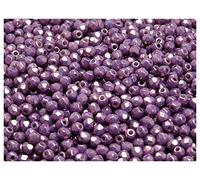 Lot de 600 perles tchèques rondes en verre poli au feu, 3 mm, craie Vega Luster