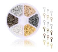 Lot de 600 petites vis à œillets pour la fabrication de bijoux - Crochets à visser en métal - Petits œillets à visser - Pour bricolage
