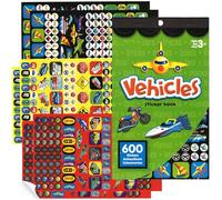 Lot de 600 petits autocollants de construction pour enfants, voitures, camions, camions de pompiers, tracteur, récompense pour salle de nseignant préscolaire, journal, planificateur, livre