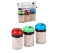 Lot de 600 piques à cocktail en bois avec distributeur pour petits buffets et bâtonnets à apéritif (3 x 200)