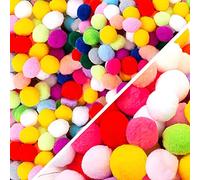 Lot de 600 pompons de 8 mm et 25 mm, pour la fabrication de pompons, loisirs créatifs et loisirs créatifs, différentes couleurs, doux et moelleux pour enfants