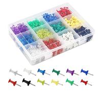 Lot de 600 punaises multicolores en liège, 12 couleurs, 50 pièces par couleur, pour tableau d'affichage avec boîte de rangement, pour tableau d'affichage, marquage, photos de fête, décoration fixe