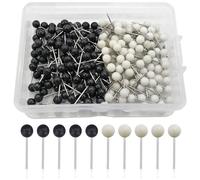 Lot de 600 punaises rondes à tête sphérique pour tableau d'affichage et avis - Noir et blanc - 0,6 cm