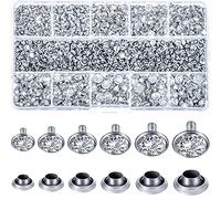 Lot de 600 rivets en cristal blanc, transparent, 6 tailles, argentés, convient pour vêtements, mariage, performance, art et artisanat décoration