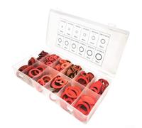 Lot de 600 rondelles plates en papier acier rouge avec isolation, tailles multiples pour applications mécaniques et électriques, livrées avec boîte de rangement