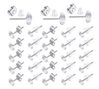 Lot de 600 tiges et fermoirs de boucles d'oreilles en acier inoxydable hypoallergénique avec fermoirs et bouchons en caoutchouc pour la fabrication de bijoux - 5 mm