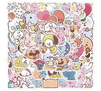 Lot de 61 autocollants BTS - En vinyle imperméable - Vintage - Parfaits pour ordinateur portable, ordinateur, voiture, skateboard, bouteille d'eau, étui de voyage, guitare, bagages, motos (Korea BTS)