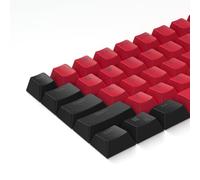 Lot de 61 keycaps rétroéclairés noirs et rouges PBT Keycaps OEM pour commutateur Cherry MX RK61 - Capuchons de touches de jeu mécaniques pour clavier mécanique