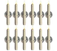 Lot de 612 bougies de fenêtre à capteur LED avec capteurs de lumière du crépuscule à l'aube et supports à ventouse pour un éclairage sûr et sans flamme pour décoration de fenêtre (6 pièces)