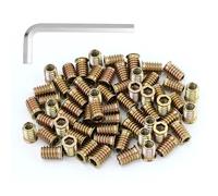 Lot de 62 écrous à visser M8 x 20 mm - Insert fileté en métal - Écrous filetés avec bord de recouvrement - Avec 1 clé hexagonale - Pour bois, acier, canapé, lit, armoire, chaise