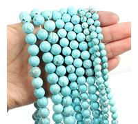 Lot de 62 perles en pierre naturelle jade obsidienne œil de tigre pour la fabrication de bracelets, colliers, accessoires de 4 à 12 mm, colle turquoise, 6 mm