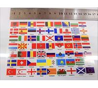 lot de 63 Autocollants EUROPE différents drapeaux de pays et territoires EUROPE Multicolore