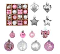 Lot de 64 boules de Noël en plastique Design art moderne (Style3)