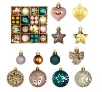 Lot de 64 boules de Noël en plastique, design d'art moderne (style 1)