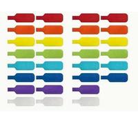 Lot de 64 étiquettes de câble, étiquettes de câble, réutilisables, étiquettes de câbles inscriptibles multicolores, en nylon, étiquette de câble, clip pour la gestion des câbles de différents câbles