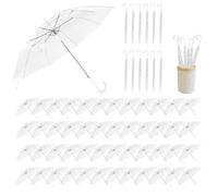 Lot de 64 parapluies de mariage transparents, haute visibilité, fermes et durables, faciles à utiliser, adaptés pour mariage, mariée, marié, photographie, golf, extérieur, transparent