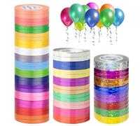 Lot de 64 rouleaux de ruban à boucler frisé, 10 m, pour anniversaire, ballons de curling, 3 styles de ficelle pour ballons d'art, artisanat