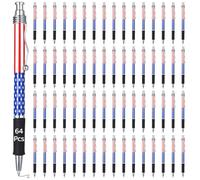Lot de 64 stylos à bille en métal sur le thème des anciens combattants, accessoires patriotiques, stylos à bille à encre noire pour étudiants et souvenirs, stylos à bille drapeau américain