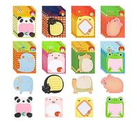 Lot de 640 feuilles de notes autocollantes - Motif animal mignon - Caricature - Lot de 32 mini notes autocollantes - Pour bureau, école, maison