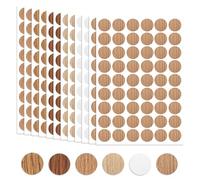 Lot de 648 autocollants de protection pour trous de vis pour meubles - Texture bois - 21 mm