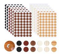 Lot de 648 cache-vis autocollants bois - 6 couleurs