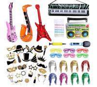 Lot de 65 accessoires pour photo - Accessoires de fête pour mariage, Halloween, Noël, décoration de table d'anniversaire, carnaval, Nouvel An, décoration de fête