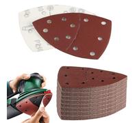 Lot de 65 feuilles abrasives triangulaires en papier abrasif 11 trous auto-agrippants pour ponceuse triangulaire Bosch Mouse grain 40 60 80 120 180 240 320 mesh
