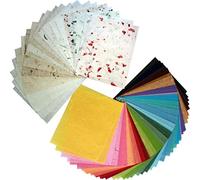 Lot de 65 feuilles de papier de mûrier - 21,6 x 28,9 cm - Fabrication artisanale - Papier japonais origami Washi