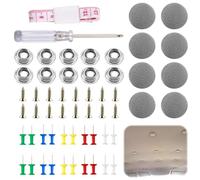 Lot de 65 kits de réparation de ciel de toit universel pour voiture, avec boutons de ciel de toit, rivets, tournevis et mètre ruban pour tous les types de véhicules (gris)